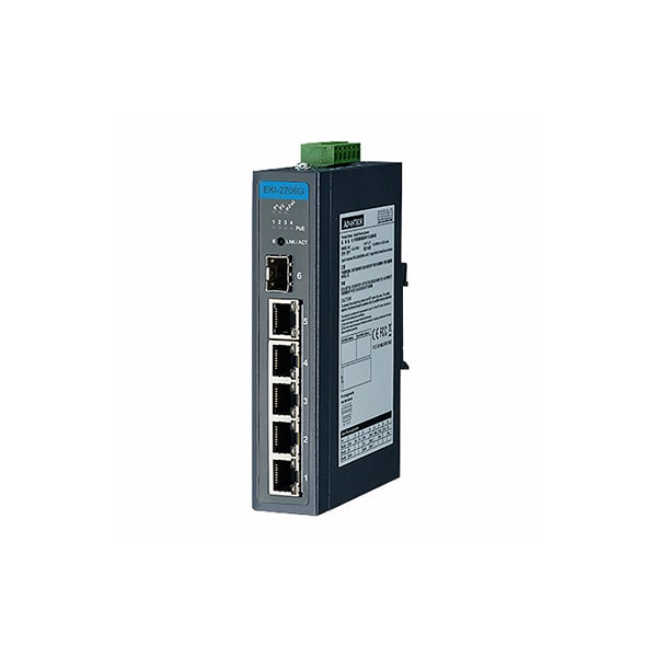 Advantech 5Ge+1G Sfp Unmanaged Ind. Poe Switch W/T, EKI-2706G-1GFPI-BU EKI-2706G-1GFPI-BU - main